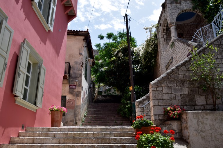 View of Grand Sarai Hotel in Nafplio, Greece